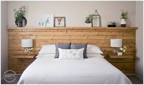 Natural Wood Diy Shiplap Headboard Wall Shelf Floating Nightstands Bedroom Headboard Headboard With Shelves Diy Wood Headboard A wooden headboard compliments almost any bedroom colour scheme and.