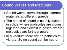 Sound Waves And Mediums Sound Waves Speed Of Sound Waves