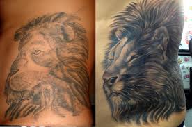 Lion Tattoo Cover Up Before And After Cover Tattoo Cover Up Tattoos Street Tattoo