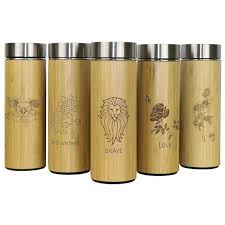 400ml Bamboo Travel Thermos Bottles Stainless Steel Water Bottle Vacuum Flasks Insulated Termos Mug Tea Bard Stainless Steel Bottle Coffee Thermos Vacuum Flask