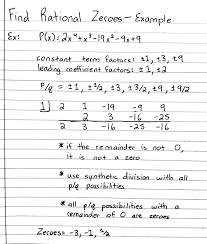 Find Rational Zeroes Example Physics Notes Math Differential Calculus