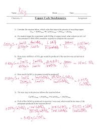 Http Sciencesandhu Weebly Com Uploads 9 1 0 7 91078064 Stoich 3 Ws2 Copper Cycle Stoichiometry Key Pdf