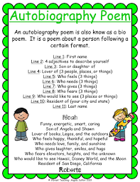 Utobiography Poem For Kids Poetry For Kids Types Of Poems Kids Poems