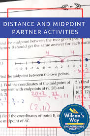 Distance And Midpoint Partner Activities Writing Equations Coordinate Plane Activity Number Line