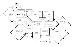 1 Story Can Angle House For Views Main Floor Plan Of Mascord Plan 1233 The Cainsville Unique Floor Plans Dream House Plans House Floor Plans