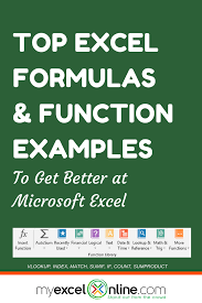 Excel Formulas Functions Examples Myexcelonline Microsoft Excel Excel Tutorials Excel Hacks