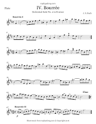 Orchestral Suite No 2 Iv Bourree By J S Bach Free Sheet Music For Flute Visit Toplayalong Com And Get Access To H Violin Sheet Music Violin Sheet Music