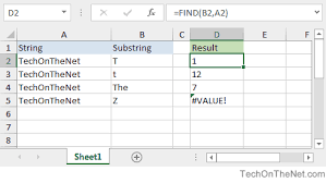 Ms Excel How To Use The Find Function Ws