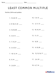 Print Out Our Worksheet For Finding The Least Common Multiple Least Common Multiple Common Multiples Math Worksheet