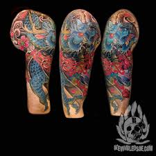 Colorful Japanese Dragon Upper Arm Half Sleeve Tattoo By Kevin Bledsoe See More At W Dragon Sleeve Tattoos Dragon Tattoo Around Arm Half Sleeve Tattoos Dragon