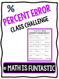 Percent Error Class Challenge Classroom Math Games Teaching 7th Grade Math