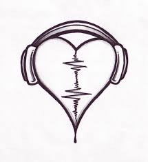 I Like This Design Thinking T Shirts Etc With A Similar Flair Headphones Tattoo Music Drawings Heart Tattoo Designs