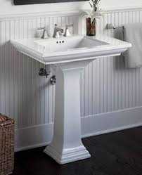 pedestal sink bathroom
