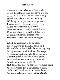 Robert Frost The Onset Robert Frost Robert Frost Poems Poems