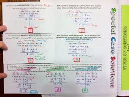 Solving Equations With Special Solutions Interactive Notebook Notes For Algebra 1 Math Interactive Notebook Japanese Math Equations