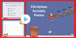 Christmas Acrostic Poem Ideas Powerpoint Resources