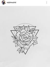 Really Love Everything About This Maybe If We Can Incorporate Two More Peonies Since The Calf Is A Bigger Area Tattoos Trendy Tattoos Geometric Tattoo