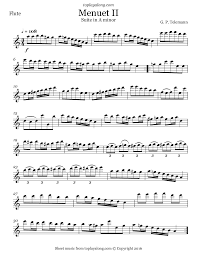 Telemann Minuet Ii From Suite In A Minor Flute Sheet Music Sheet Music Saxophone Sheet Music