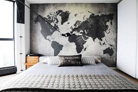 Bedroom Elegant Mens Small Bedroom Decorating Ideas Contemporary Bedroom With World Map Wall Art Behi Decoracion Dormitorios Decoracion De Unas Disenos De Unas