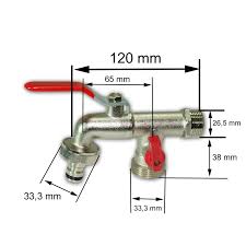Kugelhahn wasserhahn absperhahn 3/4 zoll mit doppelanschluss 2x 1 zoll. Kugel Auslaufhahn 3 4 Zoll 26 5mm Kugel Hahn Messing Zweifach Doppel Anschluss Sanitarbedarf Heizung Sanitar Wasser Installation Shop