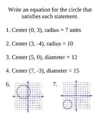 Writing Equations For Circles Review Stations Writing Equations Equations Writing