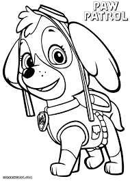 A team of brave puppies together with a smart boy ryder. Paw Patrol Coloring Pages Skye Coloring Home