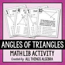 Students Will Practice Using The Triangle Angle Sum Theorem And Exterior Angle Theorem To Find Angle Measures In Triangl Angle Relationships Triangle Math Math
