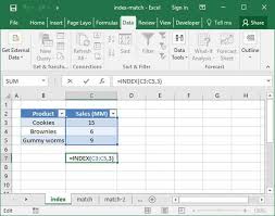Simple Index Function Example Microsoft Excel Excel Index