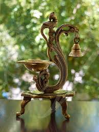 Brass Parrot Diya Lamp With Bells Table Decor In 2020 Diya Lamp Brass Decor Indian Home Decor