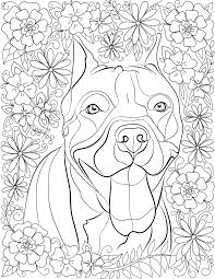 Dog Coloring Pages For Adults Best Coloring Pages For Kids Easy flowers coloring book for adults white background.