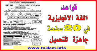 قواعد اللغة الانجليزية للمبتدئين Pdf في 20 صفحة جاهزة للتحميل