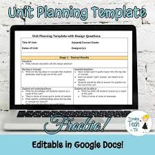Unit Planning Template Freebie And Editable In Google Docs Gafe Teachershare Googledocs Googleclassro Unit Plan Template Unit Plan Lesson Plan Templates