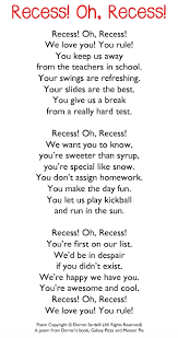Recess Oh Recess By Darren Sardelli Poetry Lessons Reading Poems Poetry For Kids