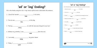 There are 46 five letter words ending with ing. Ed Or Ing Ending Worksheet Teacher Made