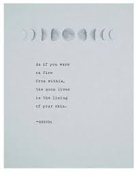 Pablo Neruda Poetry Art Print Moon Quote Poster Wall Decor Etsy Quote Posters Moon Quotes Words