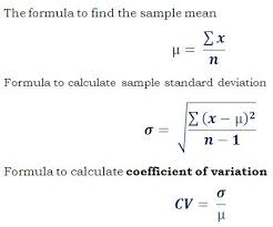 Formula C Sub V Sub Standard Deviation Mean To Find Coefficient Of Variation Standard Deviation Statistics Math Maths Solutions
