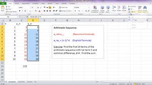 Sequences And Series In Excel Youtube