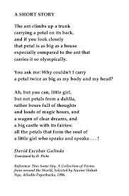 David Escobar Galindo A Short Story Writing Poetry Short Poems Poem A Day