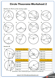 Angles In Circles A Maths Worksheet And Answers 9 1 Gcse Higher Grade 6 Year 10 Circle Theorems Geometry Worksheets Circle Geometry