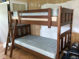 Metal poles or wooden beams connect the bottom bed (called the bottom bunk) to the top bed (called the top bunk). Updated Painted Bunk Beds Refresh Living