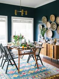10 Beautiful Bohemian Dining Rooms We Love Bohemian Dining Room Dining Room Blue Mid Century Dining Room