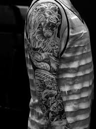 Top 63 Lion Sleeve Tattoo Ideas 2021 Inspiration Guide Greek Mythology Tattoos Tattoo Designs Men Mythology Tattoos