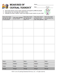 Fun Mmmr Activity Central Tendency Middle School Math Math
