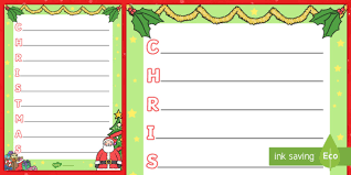 Ks1 Christmas Acrostic Poem Template Teacher Made