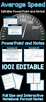 Average Speed Powerpoint And Notes Powerpoint Interactive Notebooks Velocity