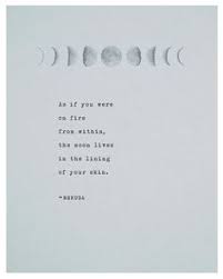 Pablo Neruda Poetry Art Print Moon Quote Poster Wall Decor Etsy Quote Posters Moon Quotes Words