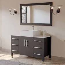 porcelain square vessel sink vanity set