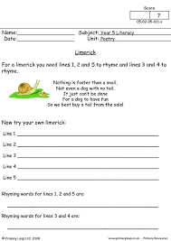 Primaryleap Co Uk Poetry 2 Limerick Worksheet Poetry Poetry Lessons Teaching Poetry Limerick Poetry