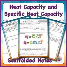 Heat Capacity Specific Heat Capacity Scaffolded Notes By Threefourthsme In 2020 Scaffolded Notes Teaching Style Lab Activities