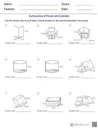 Geometry Worksheets Surface Area Volume Worksheets Geometry Worksheets Volume Worksheets 7th Grade Math Worksheets